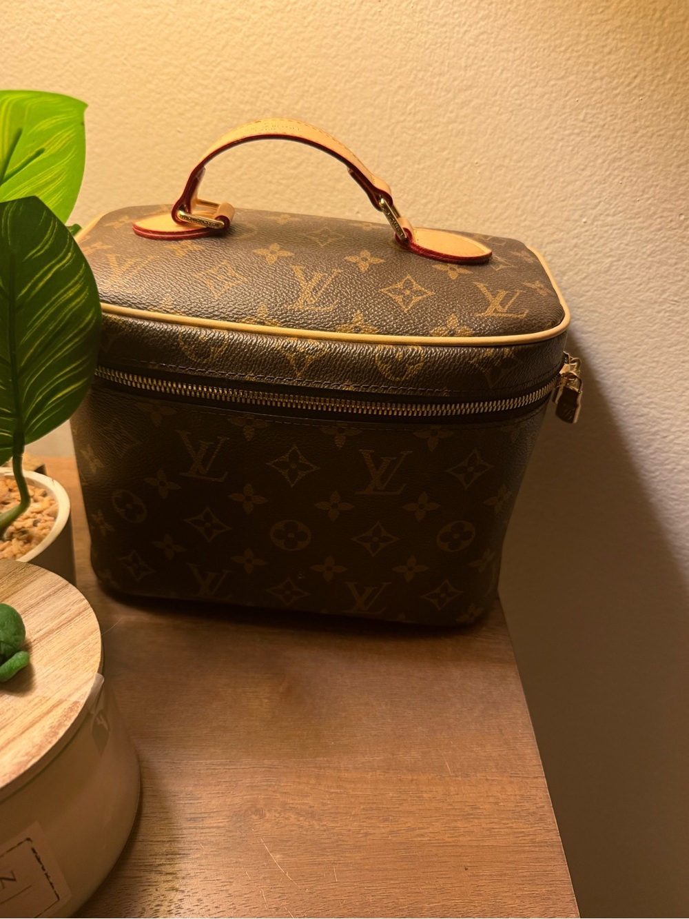 Louis Vuitton Brown Monogram Cosmetic Train Case with Top Handle